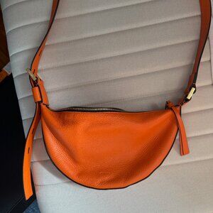 AllSaints Halfmoon Leather Crossbody Bag